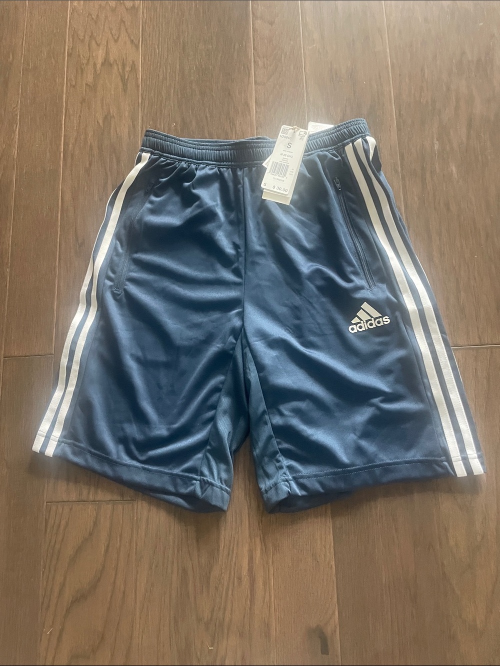 Adidas Men's Navy M35 Shorts with White 3-Stripes